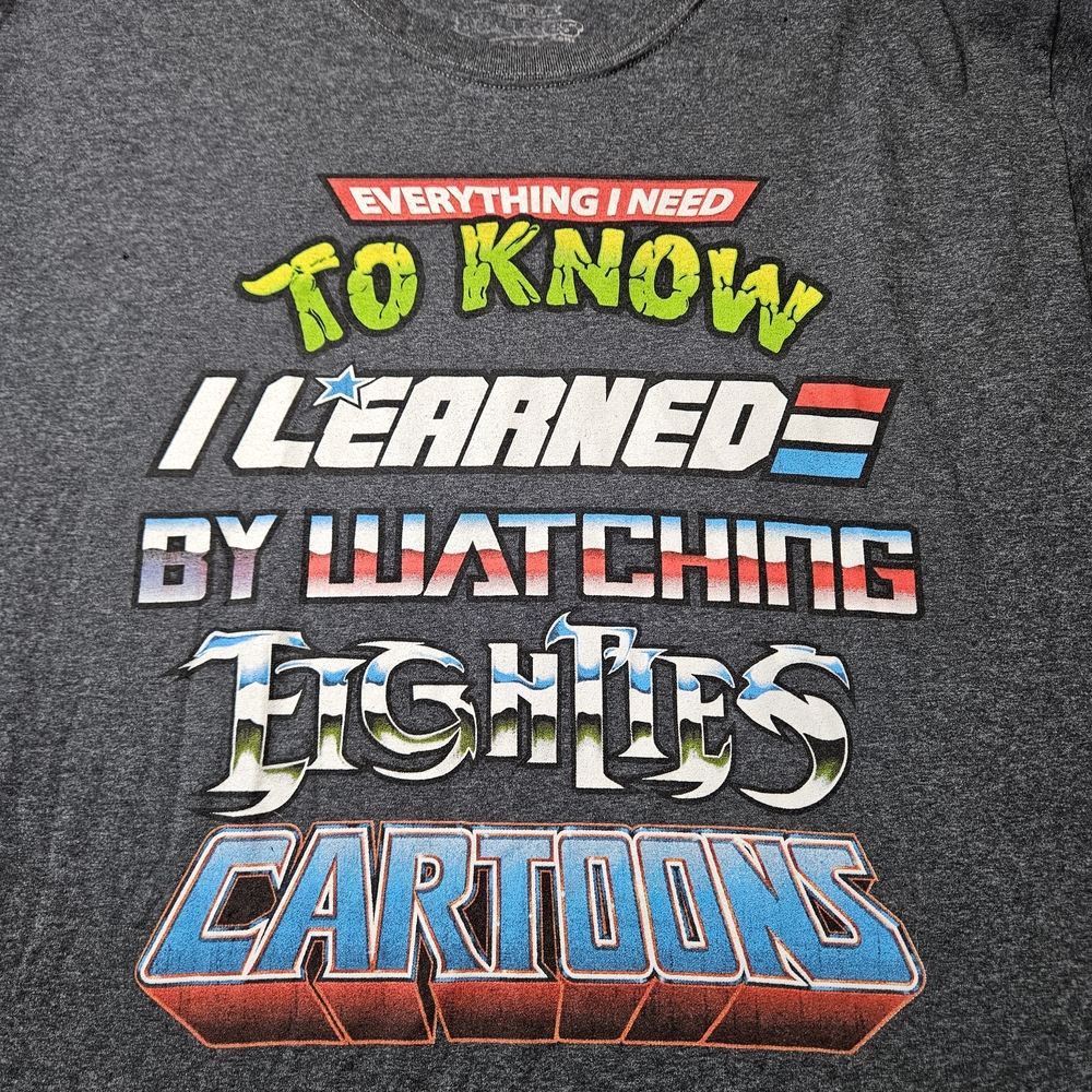 Eighties Cartoons Graphic Tee – Retro 80s Style – Size Large - Picture 3 of 4